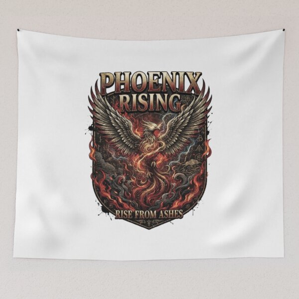 Item preview, Phoenix Rebirth – Rising From The Ashes Mythical Fire Bird T-Shirt designed and sold by Fit On.