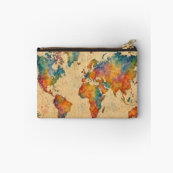 Item preview, Vintage Watercolor World Map designed and sold by LuluLeb.