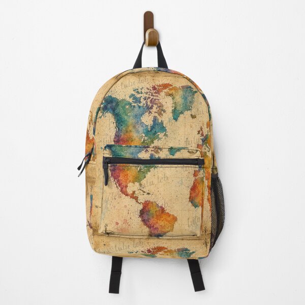 Item preview, Vintage Watercolor World Map designed and sold by LuluLeb.