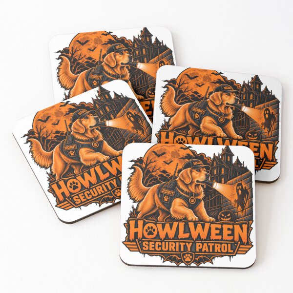 Item preview, Howloween Security Patrol Golden Retriever Halloween Funny Security Dog designed and sold by KnrNazimTHRE4DS.