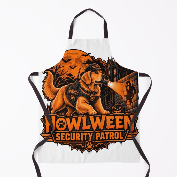 Item preview, Howloween Security Patrol Golden Retriever Halloween Funny Security Dog designed and sold by KnrNazimTHRE4DS.