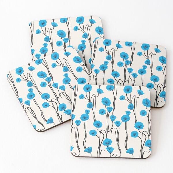 Item preview, Blue Poppy Floral Botanical Pattern designed and sold by Aniko Tulipan.