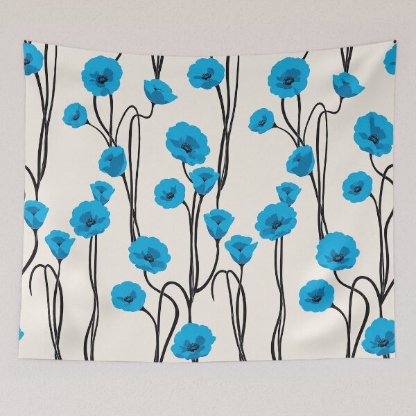 Item preview, Blue Poppy Floral Botanical Pattern designed and sold by Aniko Tulipan.