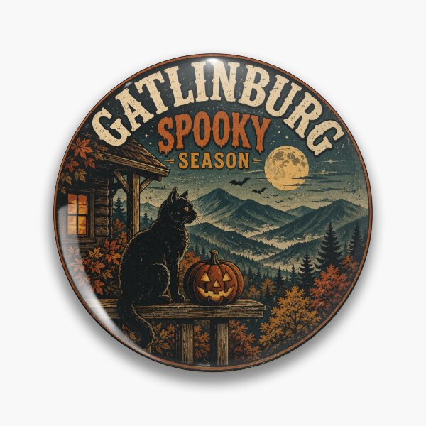Item preview, Gatlinburg Spooky Season Black Cat Halloween Smoky Mountains designed and sold by Globalcitytees.