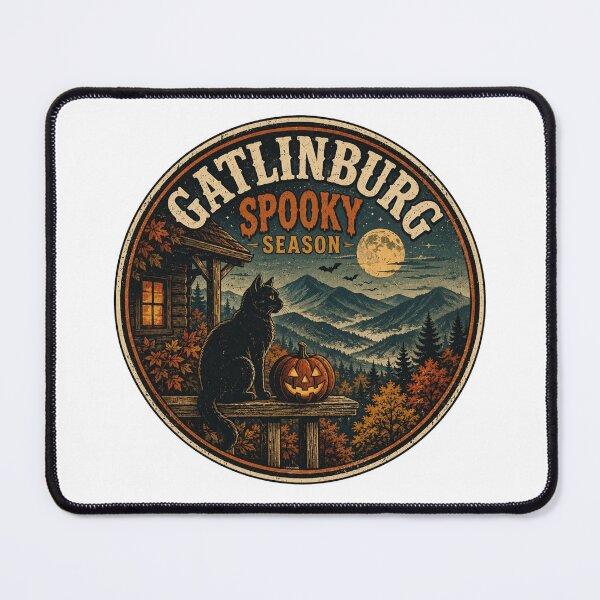Item preview, Gatlinburg Spooky Season Black Cat Halloween Smoky Mountains designed and sold by Globalcitytees.