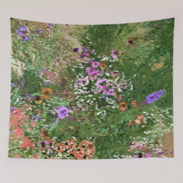 Item preview, Verdant Echoes – Impressionist Wildflower Garden Art Print designed and sold by 83oranges.com.
