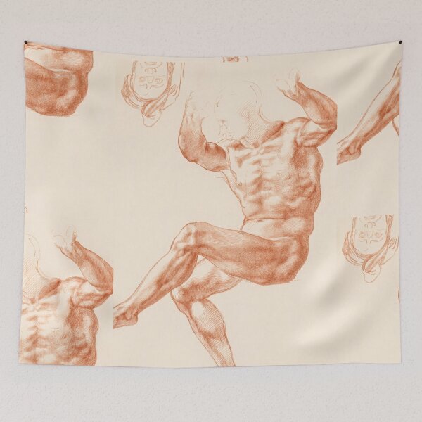 Item preview, Muscular Male Nude Anatomical Study in Sanguine designed and sold by artofuniverse.
