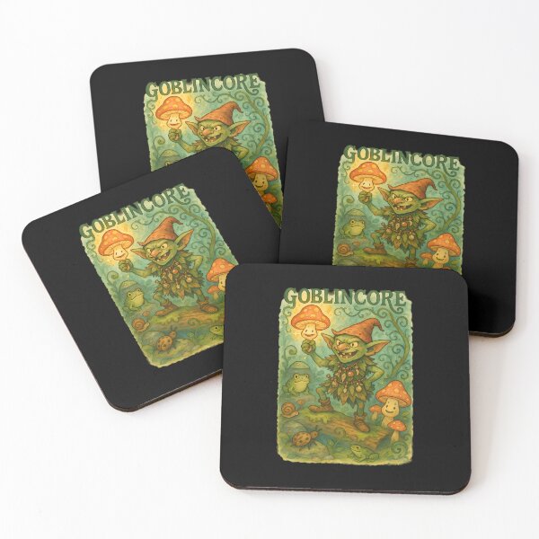 Item preview, Forest Goblin Frogs and Mushrooms Artwork Poster designed and sold by TshirtsDistrict.