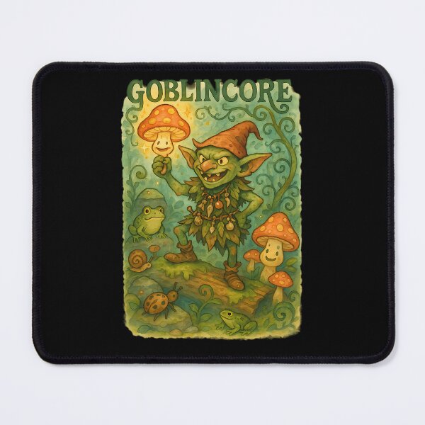 Item preview, Forest Goblin Frogs and Mushrooms Artwork Poster designed and sold by TshirtsDistrict.