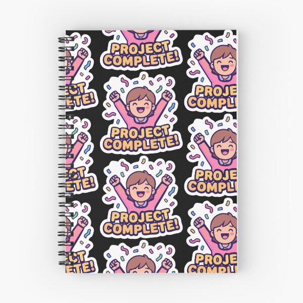Item preview, Project Complete Celebration - Cute Kawaii Character with Confetti designed and sold by All Year Summer Co..