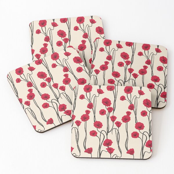 Item preview, Red Poppy Floral Botanical Pattern designed and sold by Aniko Tulipan.