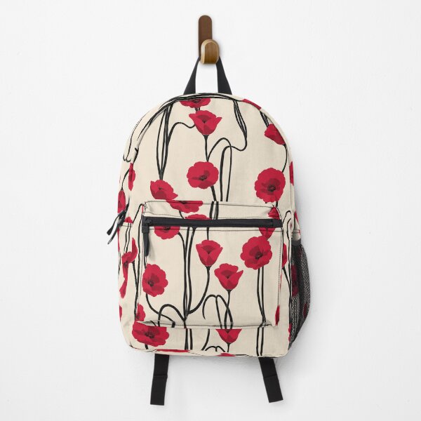 Item preview, Red Poppy Floral Botanical Pattern designed and sold by imaniko.
