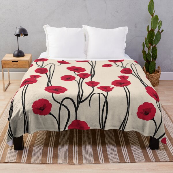 Item preview, Red Poppy Floral Botanical Pattern designed and sold by Aniko Tulipan.