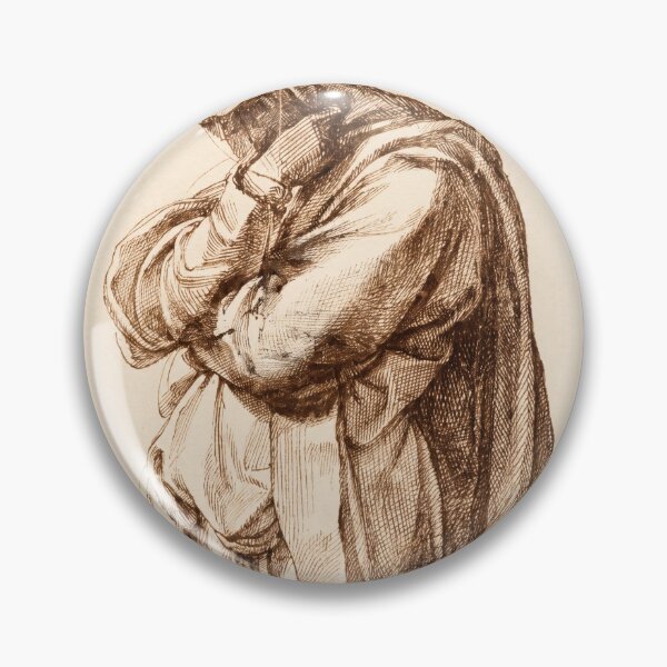 Item preview, Hooded Mourning Figure Draped Sepia Study designed and sold by artofuniverse.