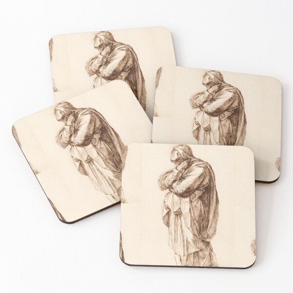 Item preview, Hooded Mourning Figure Draped Sepia Study designed and sold by artofuniverse.
