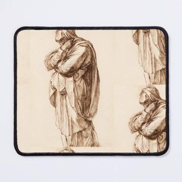 Item preview, Hooded Mourning Figure Draped Sepia Study designed and sold by artofuniverse.