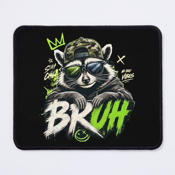 Item preview, Bruh Stay Chill Cool Raccoon in Sunglasses and Camo Hat designed and sold by Vermanartist.