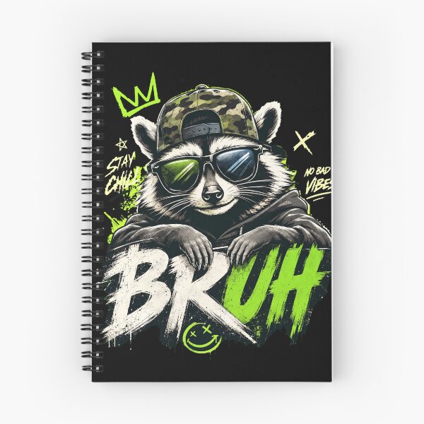 Item preview, Bruh Stay Chill Cool Raccoon in Sunglasses and Camo Hat designed and sold by Vermanartist.