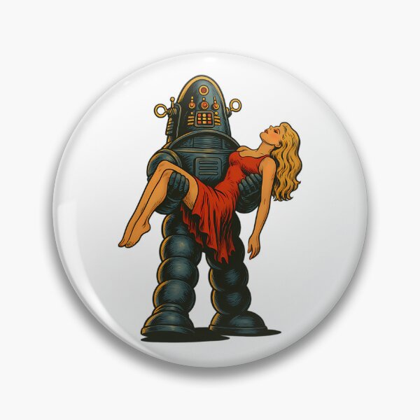 Item preview, Robot Carrying Woman Illustration Poster designed and sold by TshirtsDistrict.