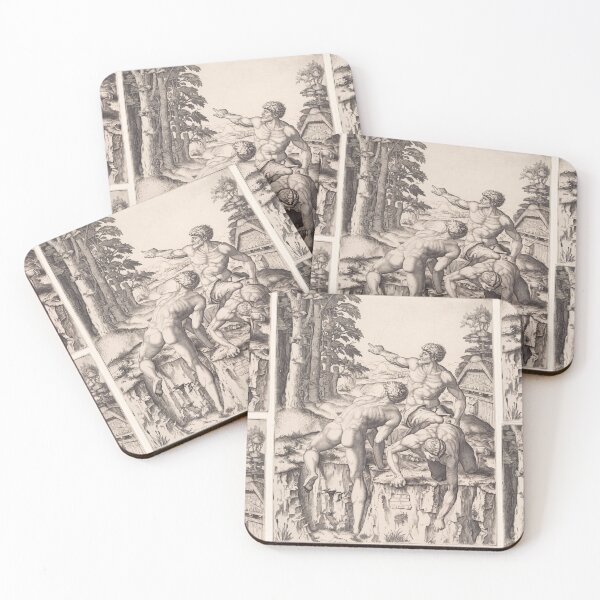 Item preview, Three Nude Male Figures in Landscape designed and sold by artofuniverse.