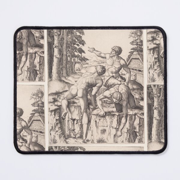 Item preview, Three Nude Male Figures in Landscape designed and sold by artofuniverse.