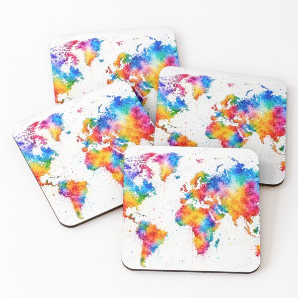 Item preview, Color Splash World Map designed and sold by LuluLeb.