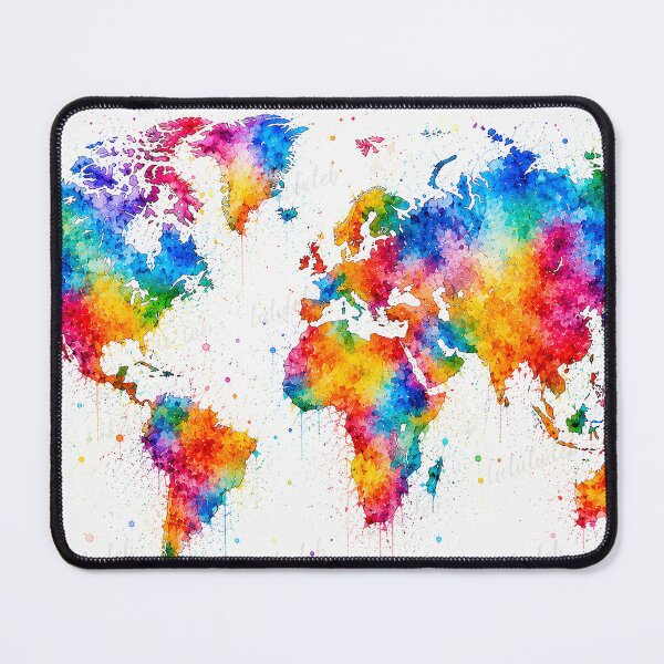 Item preview, Color Splash World Map designed and sold by LuluLeb.
