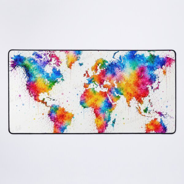 Item preview, Color Splash World Map designed and sold by LuluLeb.