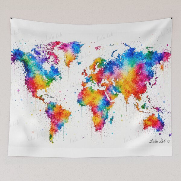 Item preview, Color Splash World Map designed and sold by LuluLeb.