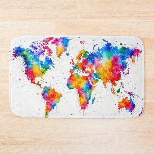 Item preview, Color Splash World Map designed and sold by LuluLeb.