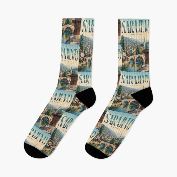 Item preview, Sarajevo Bosnia and Herzegovina Latin Bridge and Baščaršija Skyline designed and sold by StampMyPassport.