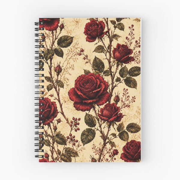 Item preview, Victorian Red Rose Pattern – Vintage Botanical Climbing Rose Art Print – Romantic Wall Decor designed and sold by @SHINTOSARTSTORE.