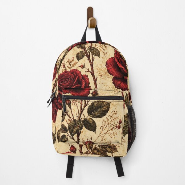 Item preview, Victorian Red Rose Pattern – Vintage Botanical Climbing Rose Art Print – Romantic Wall Decor designed and sold by @SHINTOSARTSTORE.