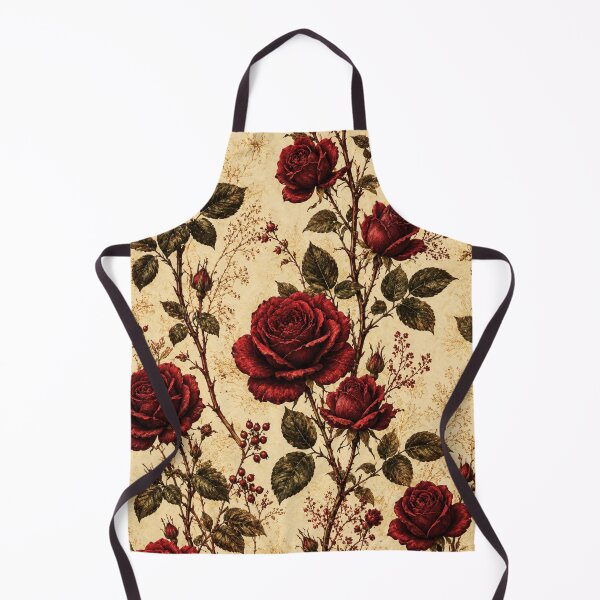 Item preview, Victorian Red Rose Pattern – Vintage Botanical Climbing Rose Art Print – Romantic Wall Decor designed and sold by @SHINTOSARTSTORE.