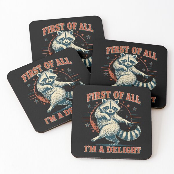 Item preview, First Of All I Am A Delight Funny Retro Dancing Raccoon designed and sold by Vermanartist.