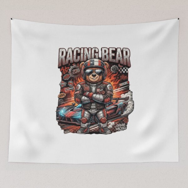 Item preview, Racing Bear – Vintage Motorsport Animal Streetwear T-Shirt designed and sold by Fit On.