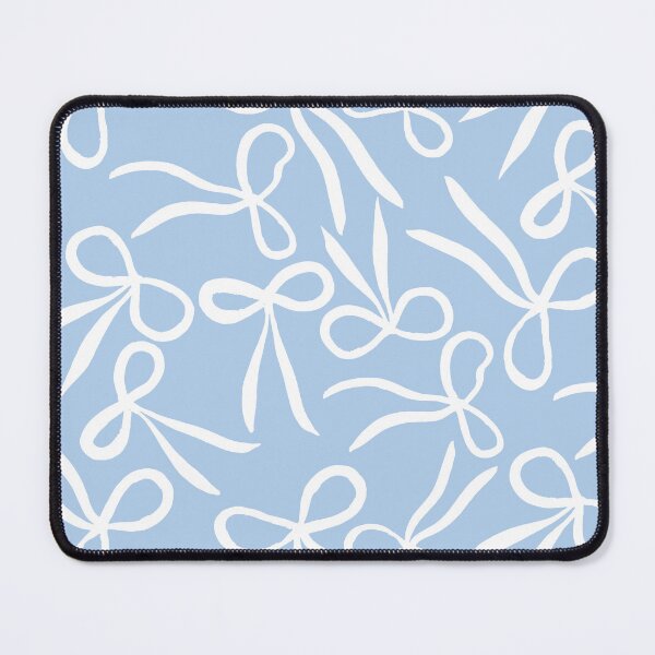 Item preview, tossed bows - Bloom and Bow - white blue designed and sold by Stephanie Fiona Design.