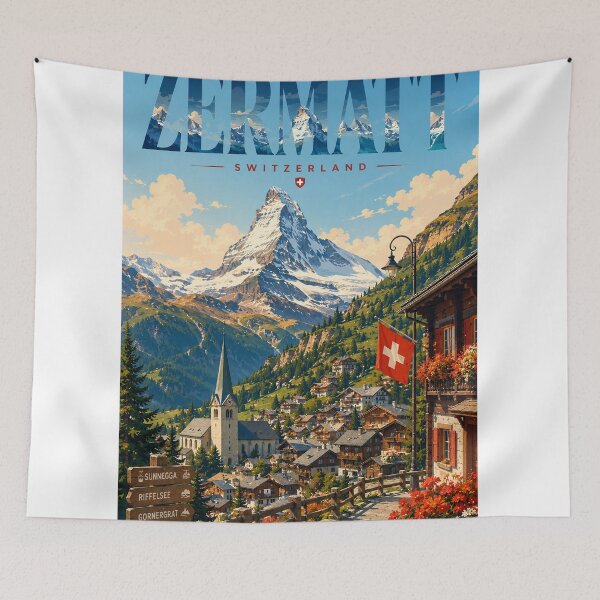 Item preview, Zermatt Switzerland Matterhorn and Valais Alpine Village designed and sold by StampMyPassport.