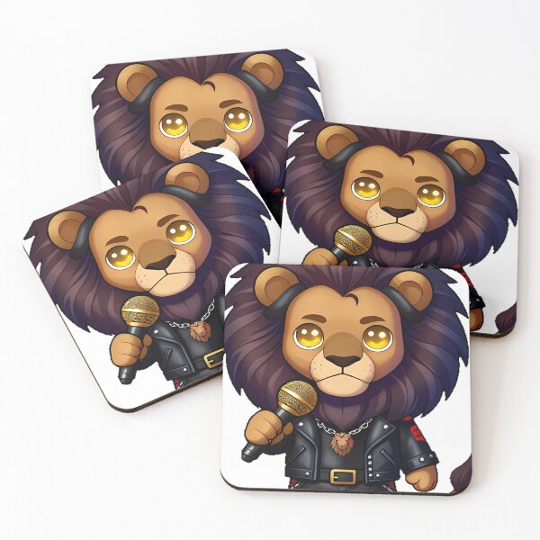 Item preview, Gothic Lion Rockstar with Gold Microphone designed and sold by IllumeInk.