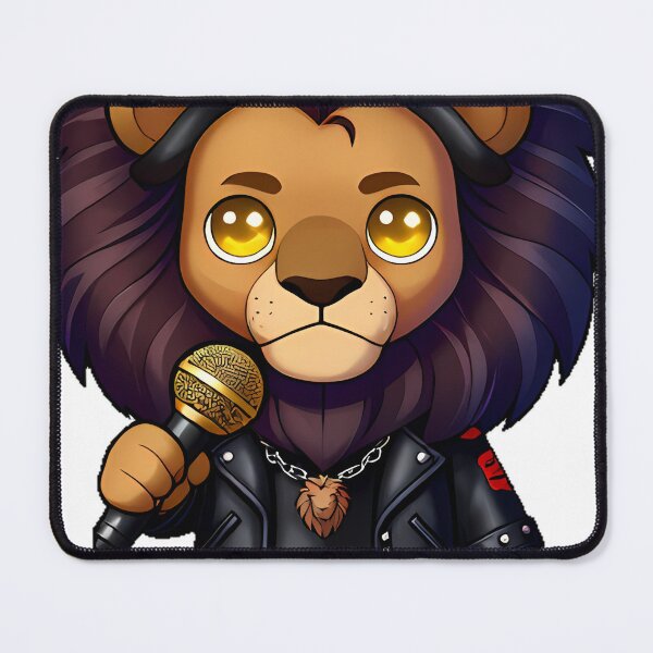 Item preview, Gothic Lion Rockstar with Gold Microphone designed and sold by IllumeInk.