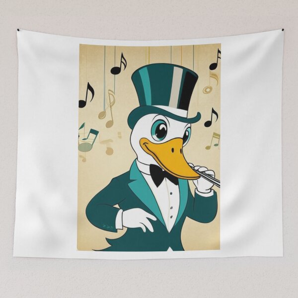Item preview, Illustration - Stylized Duck Character, Evocation of Classic Cartoon designed and sold by World-Pets.