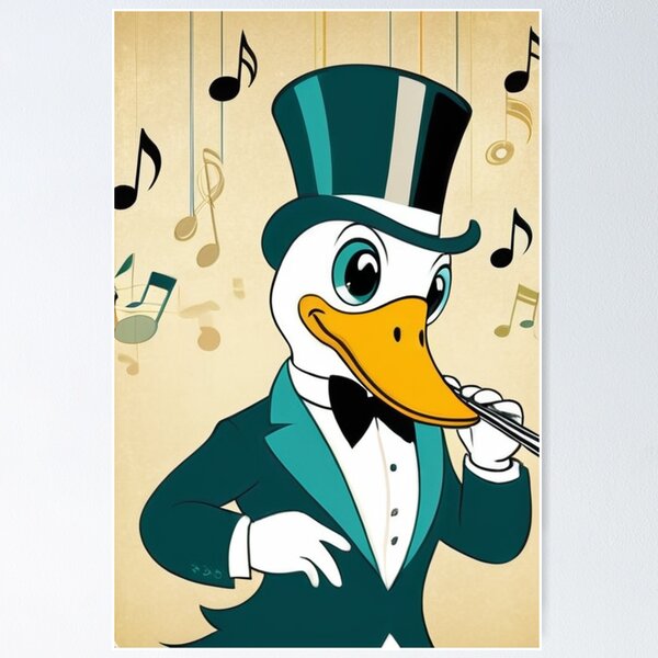 Item preview, Illustration - Stylized Duck Character, Evocation of Classic Cartoon designed and sold by World-Pets.