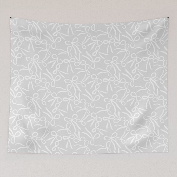 Item preview, tossed bows - Bloom and Bow - grey white designed and sold by Stephanie Fiona Design.