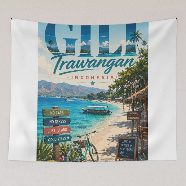 Item preview, Gili Trawangan Indonesia Tropical Shoreline and Lombok Waters designed and sold by StampMyPassport.