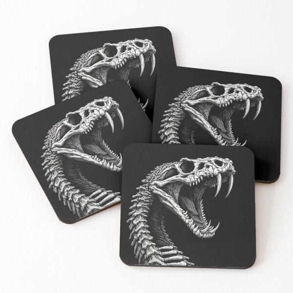 Item preview, Skeleton of a snake's head with an open mouth designed and sold by Mike Kiev art.