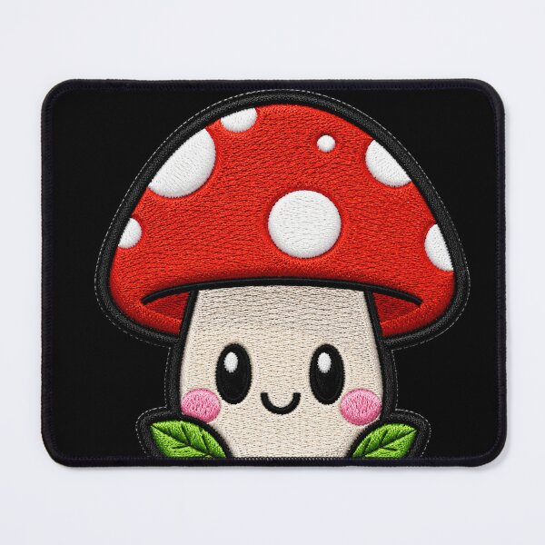 Item preview, Kawaii Red Mushroom Embroidery Patch Illustration designed and sold by ColorSplash123.