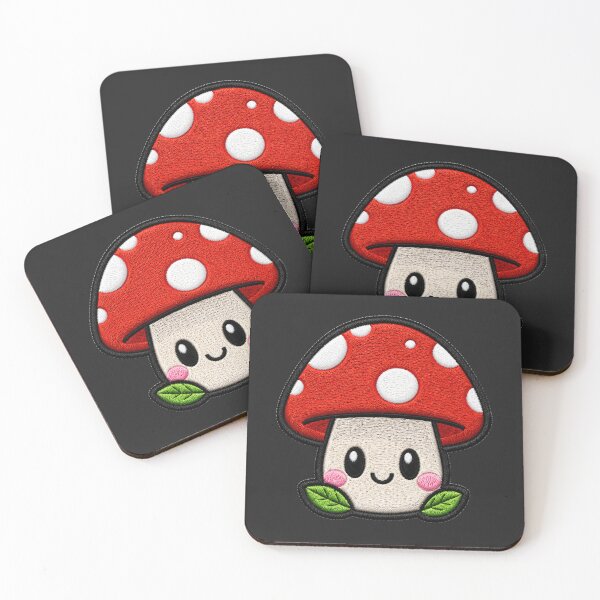 Item preview, Kawaii Red Mushroom Embroidery Patch Illustration designed and sold by ColorSplash123.