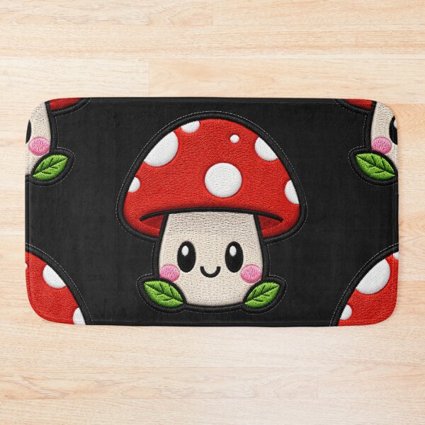 Item preview, Kawaii Red Mushroom Embroidery Patch Illustration designed and sold by ColorSplash123.