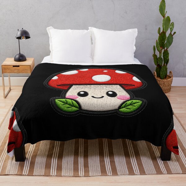 Item preview, Kawaii Red Mushroom Embroidery Patch Illustration designed and sold by ColorSplash123.
