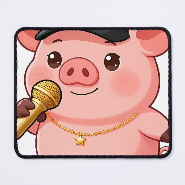 Item preview, Cute Pig Rapper with Gold Chain designed and sold by pumsquare.